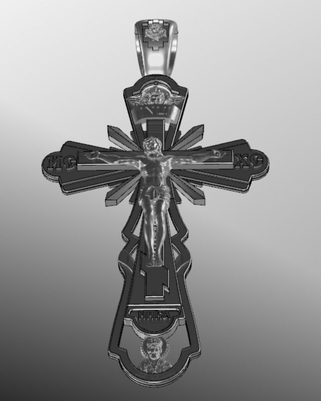 Pendant cross od60 3D print model_17