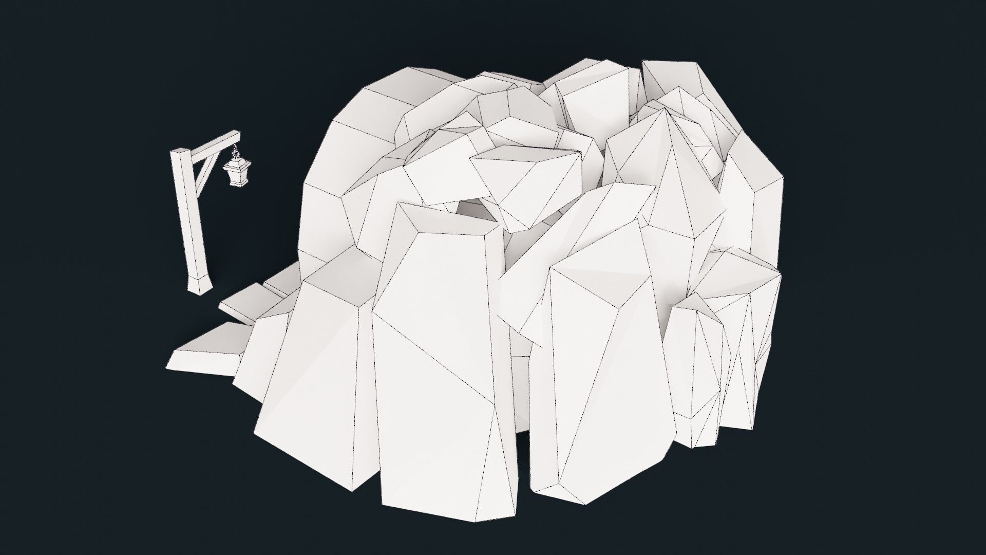 Stylized Cave Low-poly 3D model_19