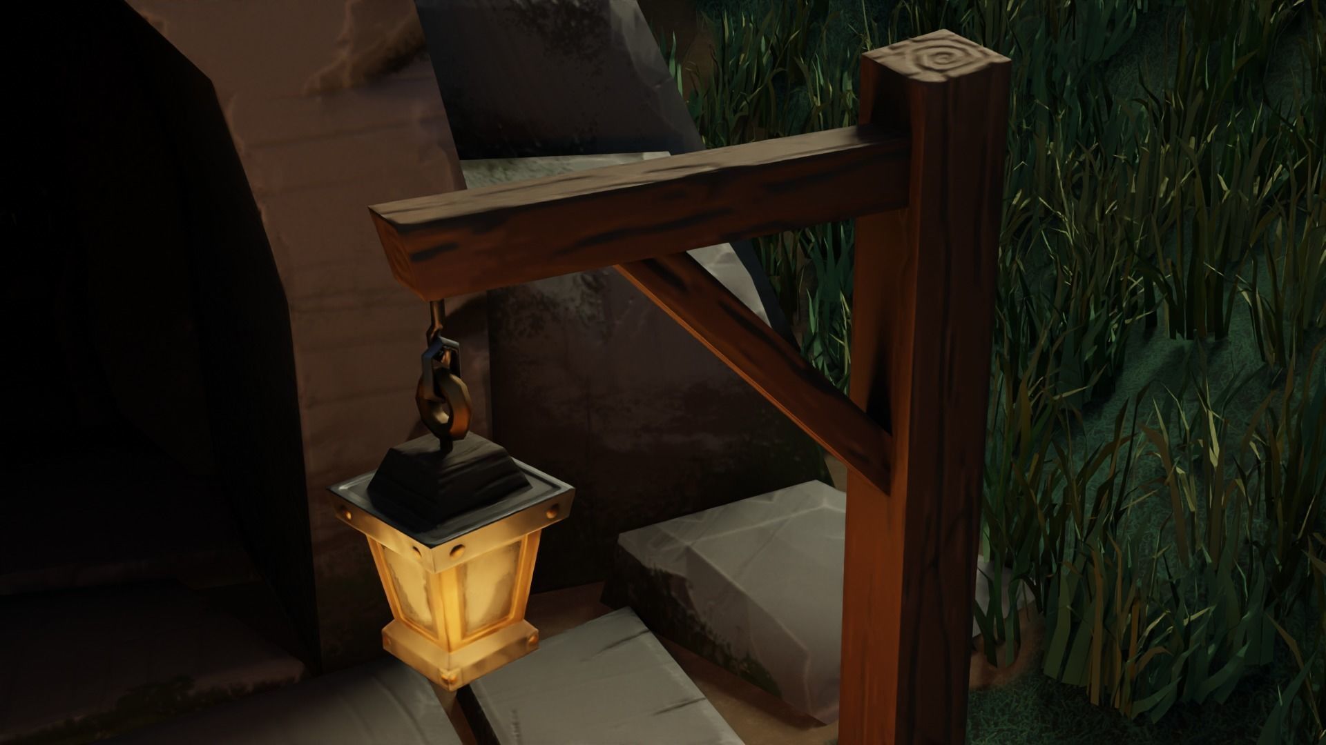 Stylized Cave Low-poly 3D model_9