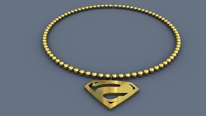 Gold Chain Necklace Superman 3D print model