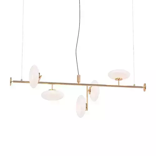 HALFWAY pendant light with four glass balls hanging from ceiling
