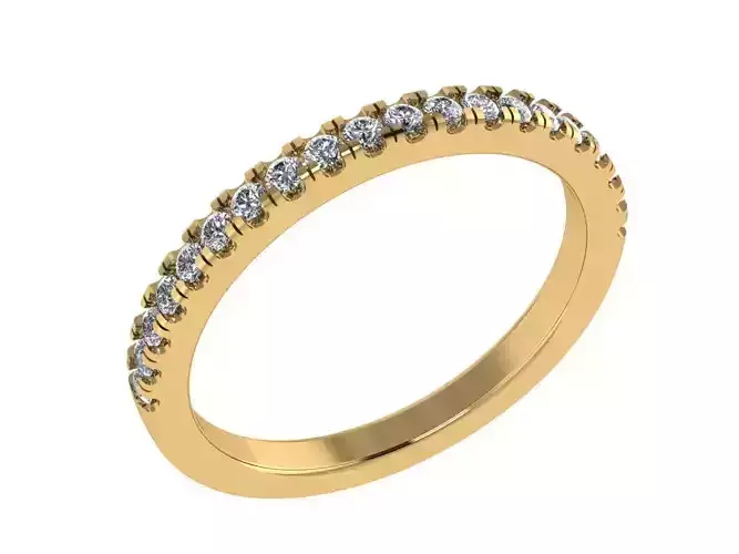 Ring452 gold wedding band with diamonds