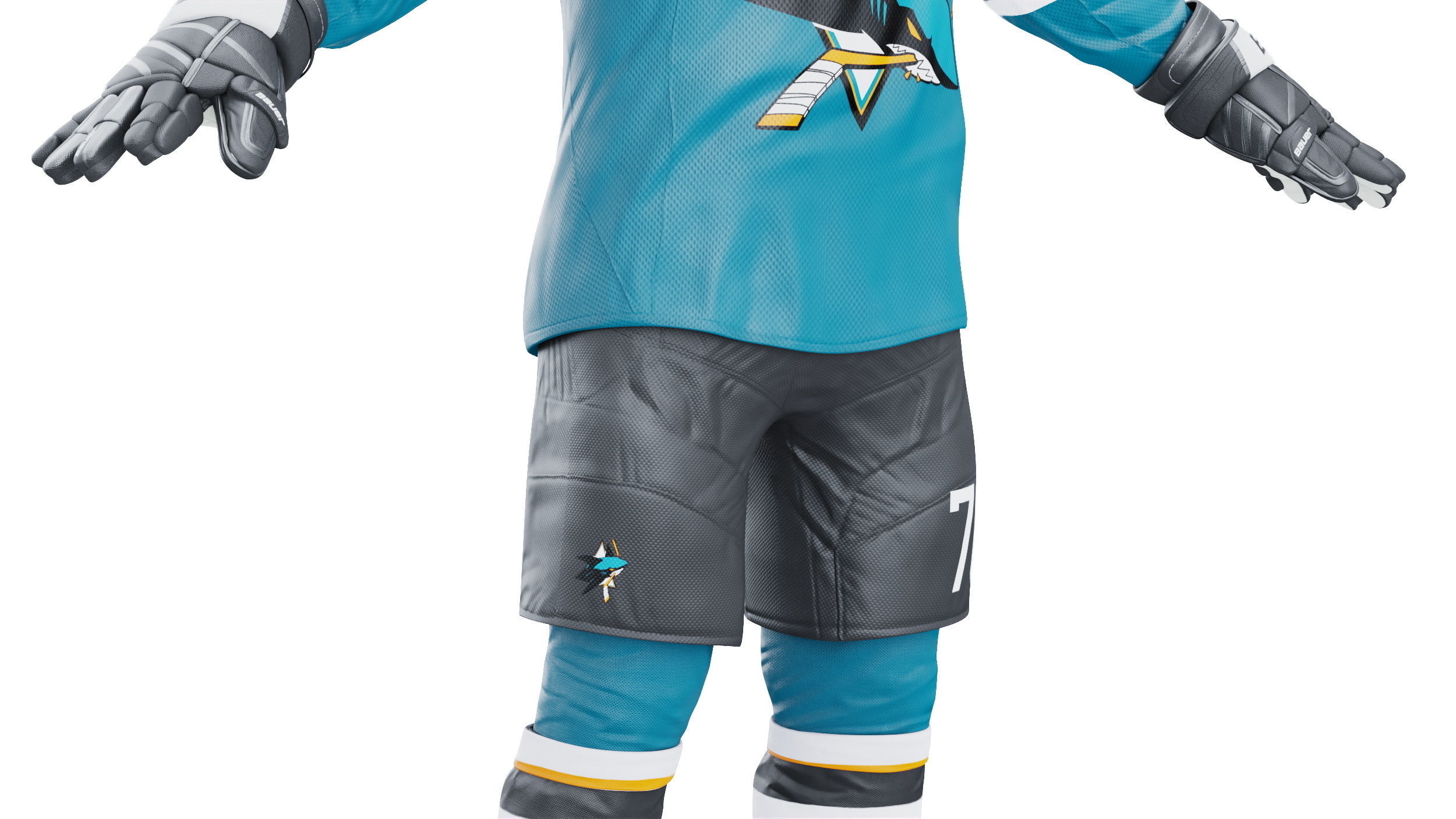 Hockey Uniform San Jose Sharks 3D model CGTrader