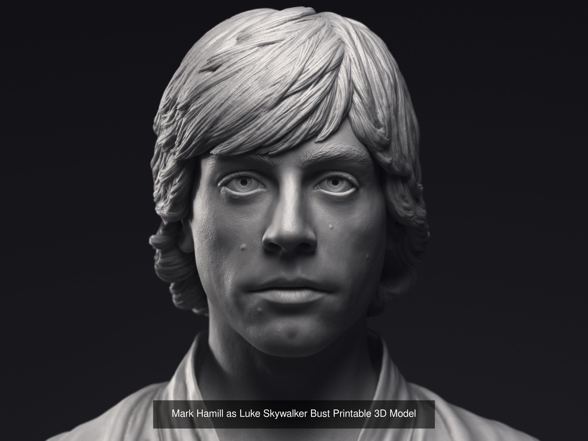 Leia Obi-Wan Han Solo and Luke 3d printable bust collection  _5