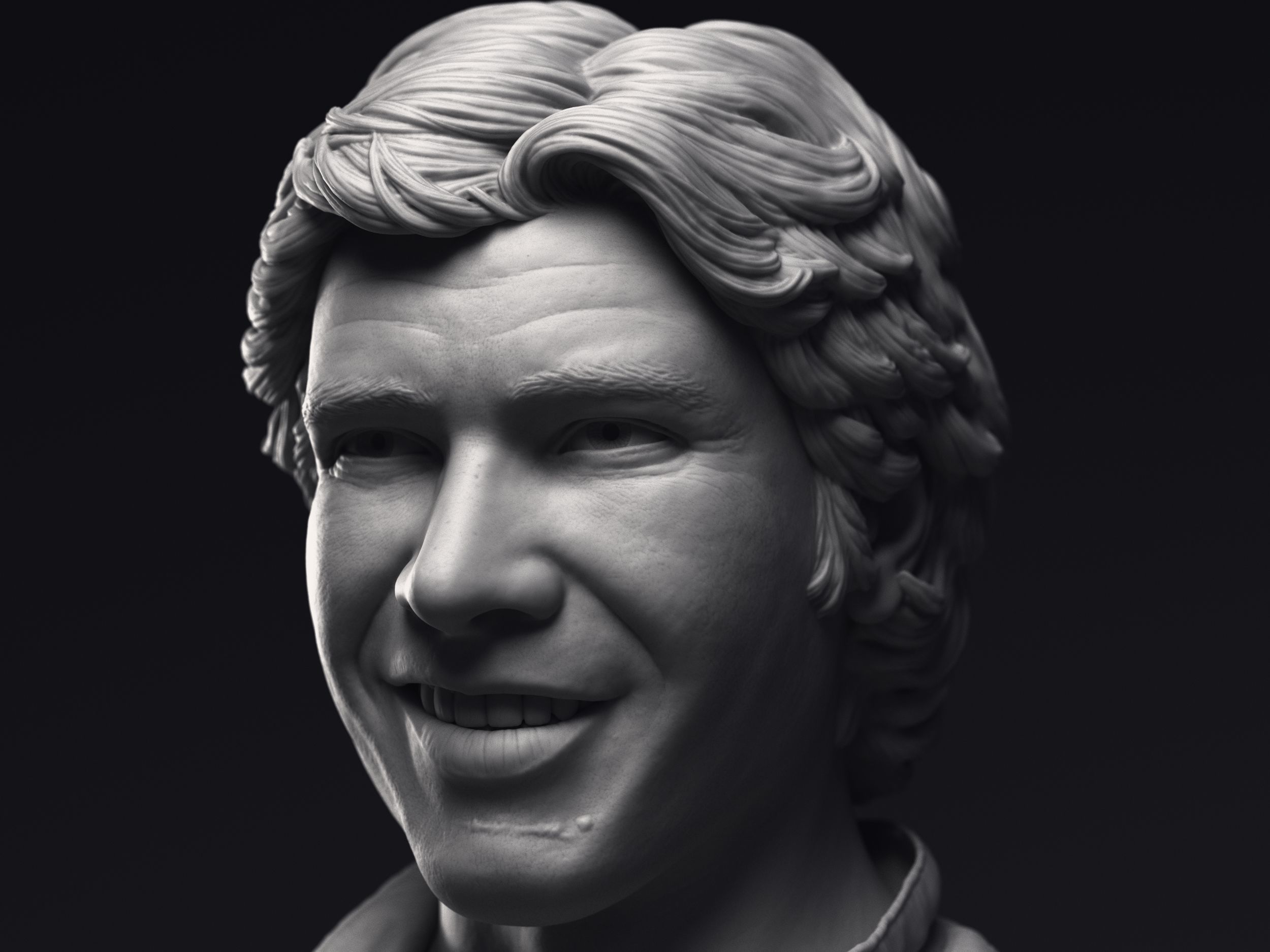 Leia Obi-Wan Han Solo and Luke 3d printable bust collection  _20