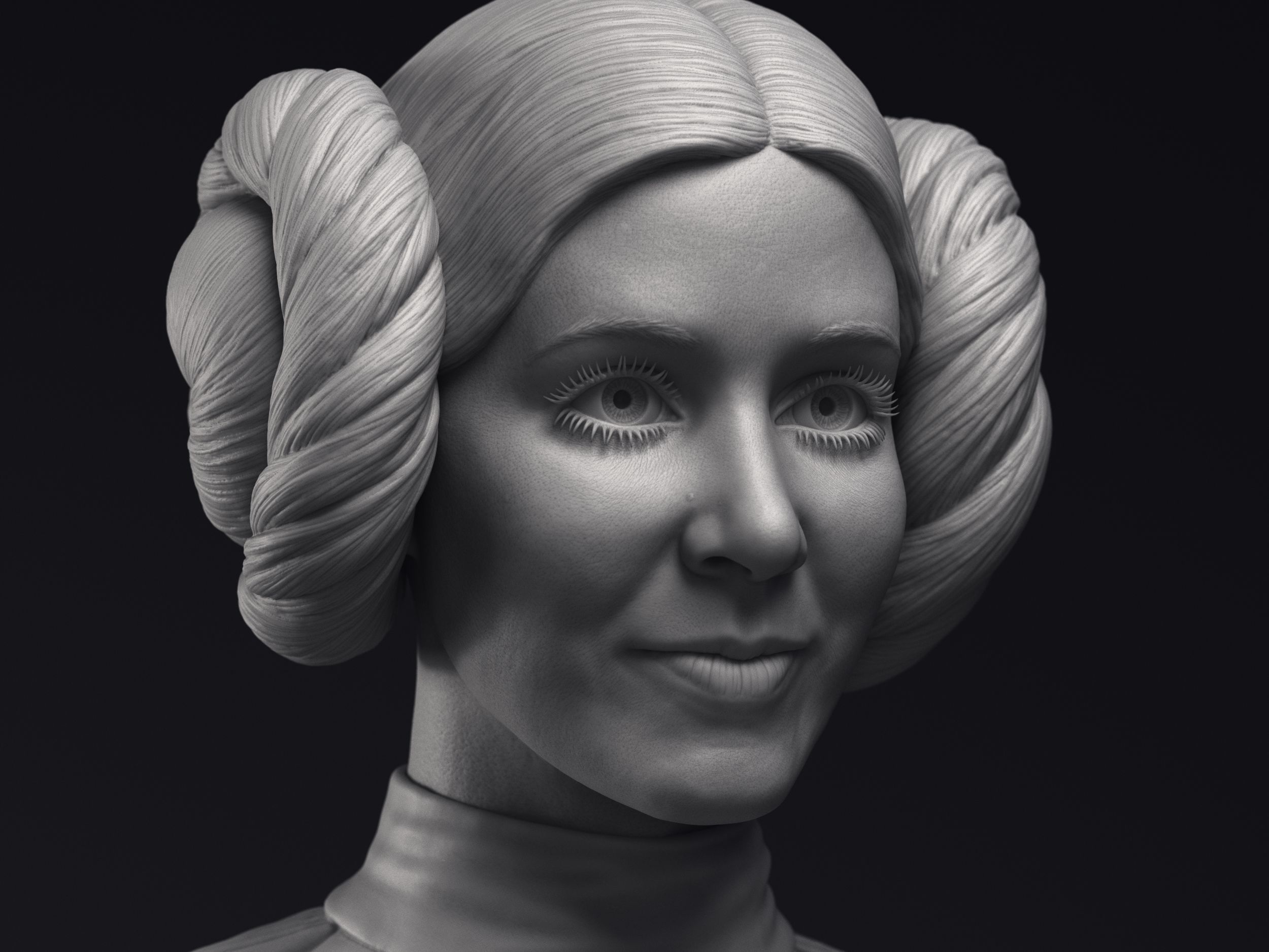 Leia Obi-Wan Han Solo and Luke 3d printable bust collection  _6