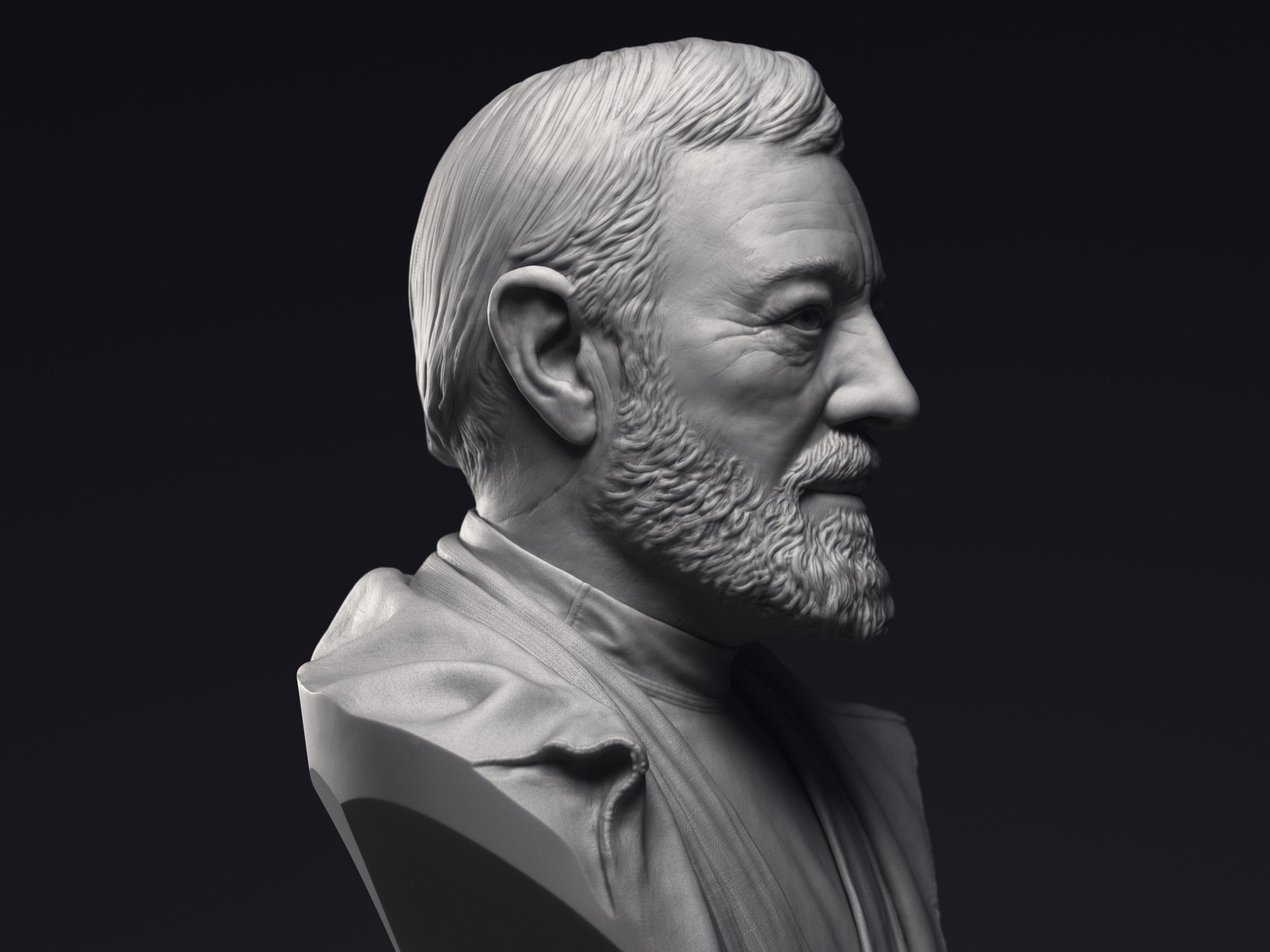 Leia Obi-Wan Han Solo and Luke 3d printable bust collection  _15