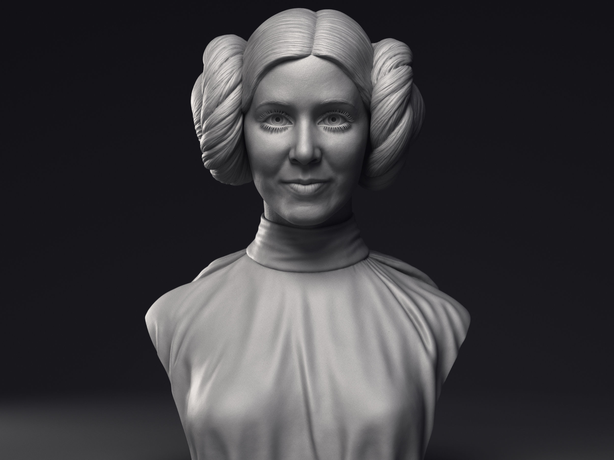 Leia Obi-Wan Han Solo and Luke 3d printable bust collection  _10