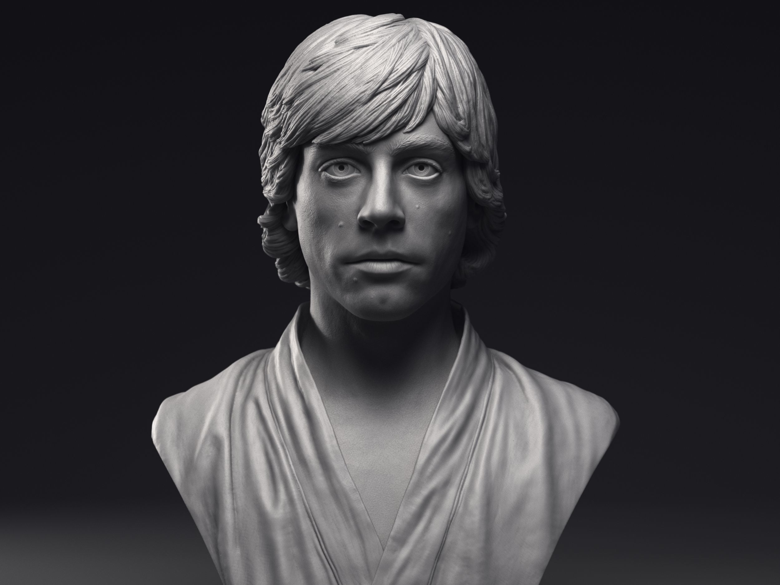 Leia Obi-Wan Han Solo and Luke 3d printable bust collection  _13