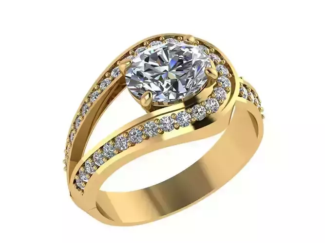 Ring455 gold engagement ring with diamonds