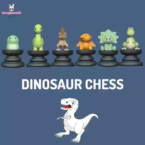 Dinosaur Chess 3D print model