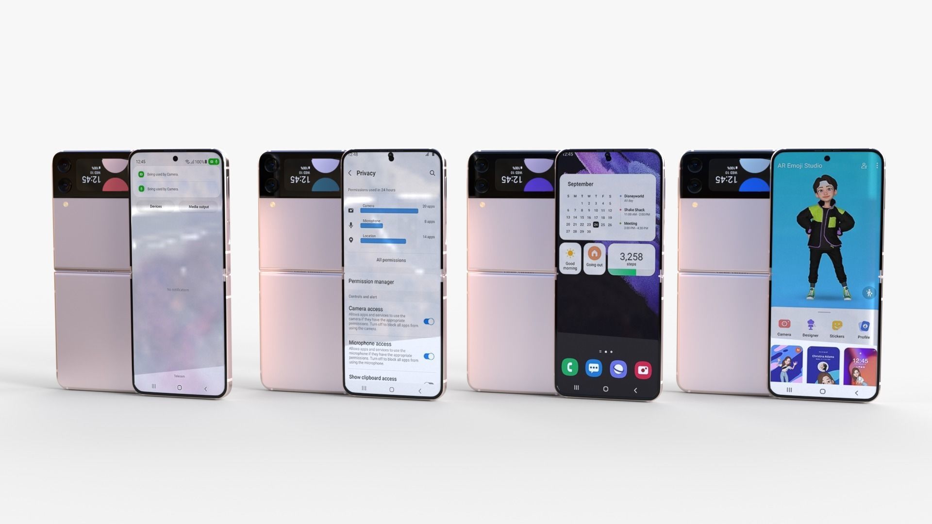 Samsung Galaxy Z Flip 4 Low-poly 3D model_8