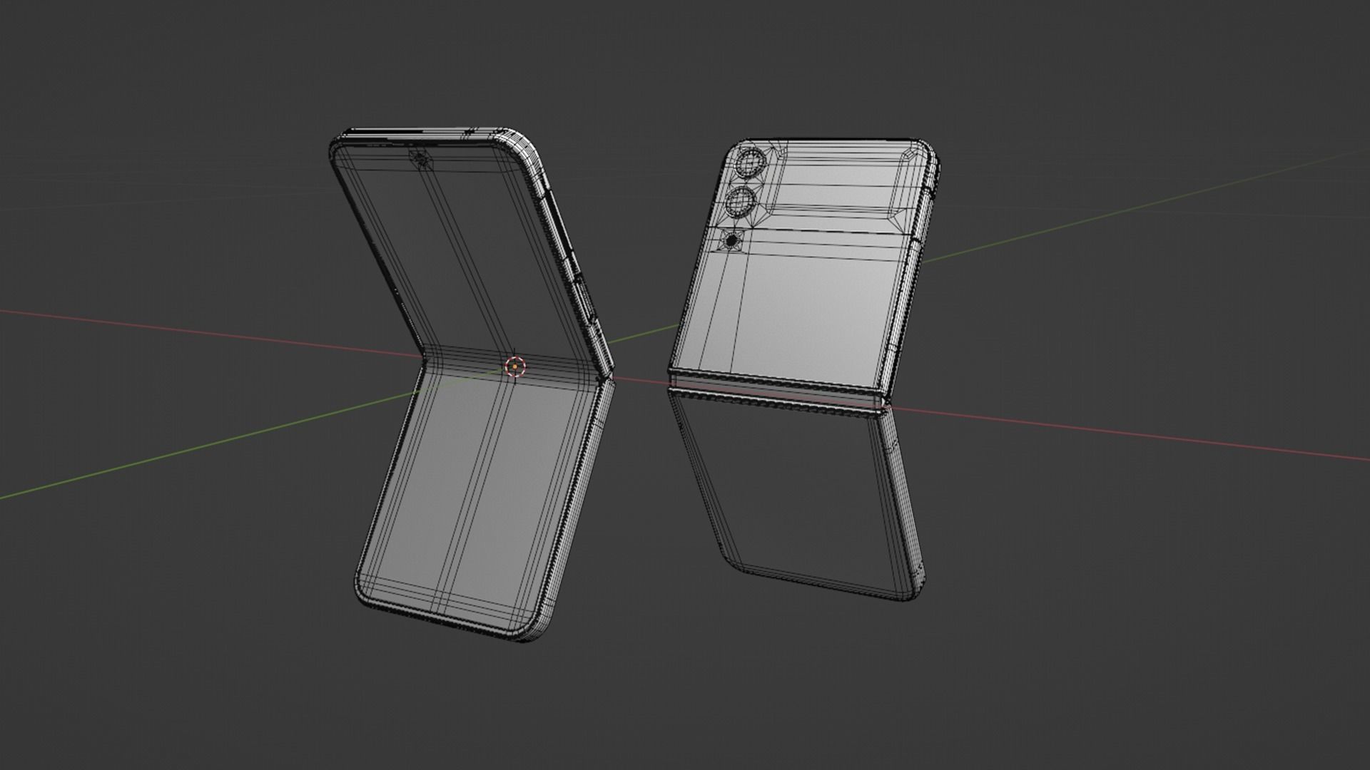 Samsung Galaxy Z Flip 4 Low-poly 3D model_10