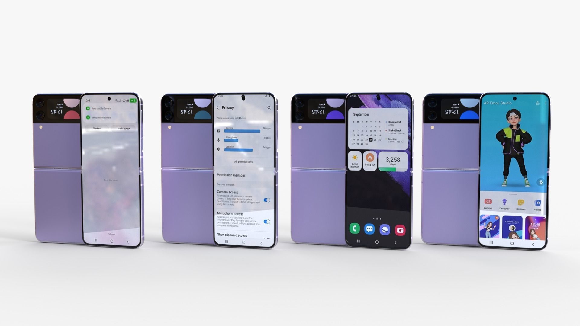 Samsung Galaxy Z Flip 4 Low-poly 3D model_7