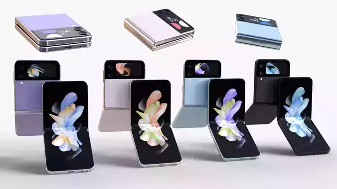 Samsung Galaxy Z Flip 4 Low-poly 3D model