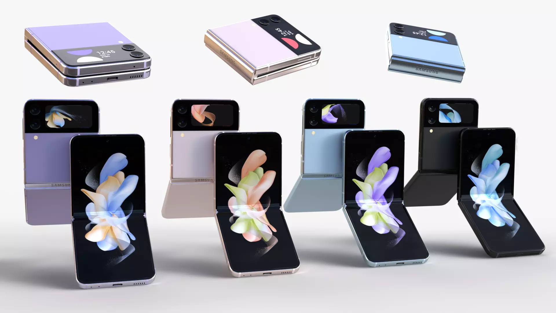 Samsung Galaxy Z Flip 4 Low-poly 3D model_0