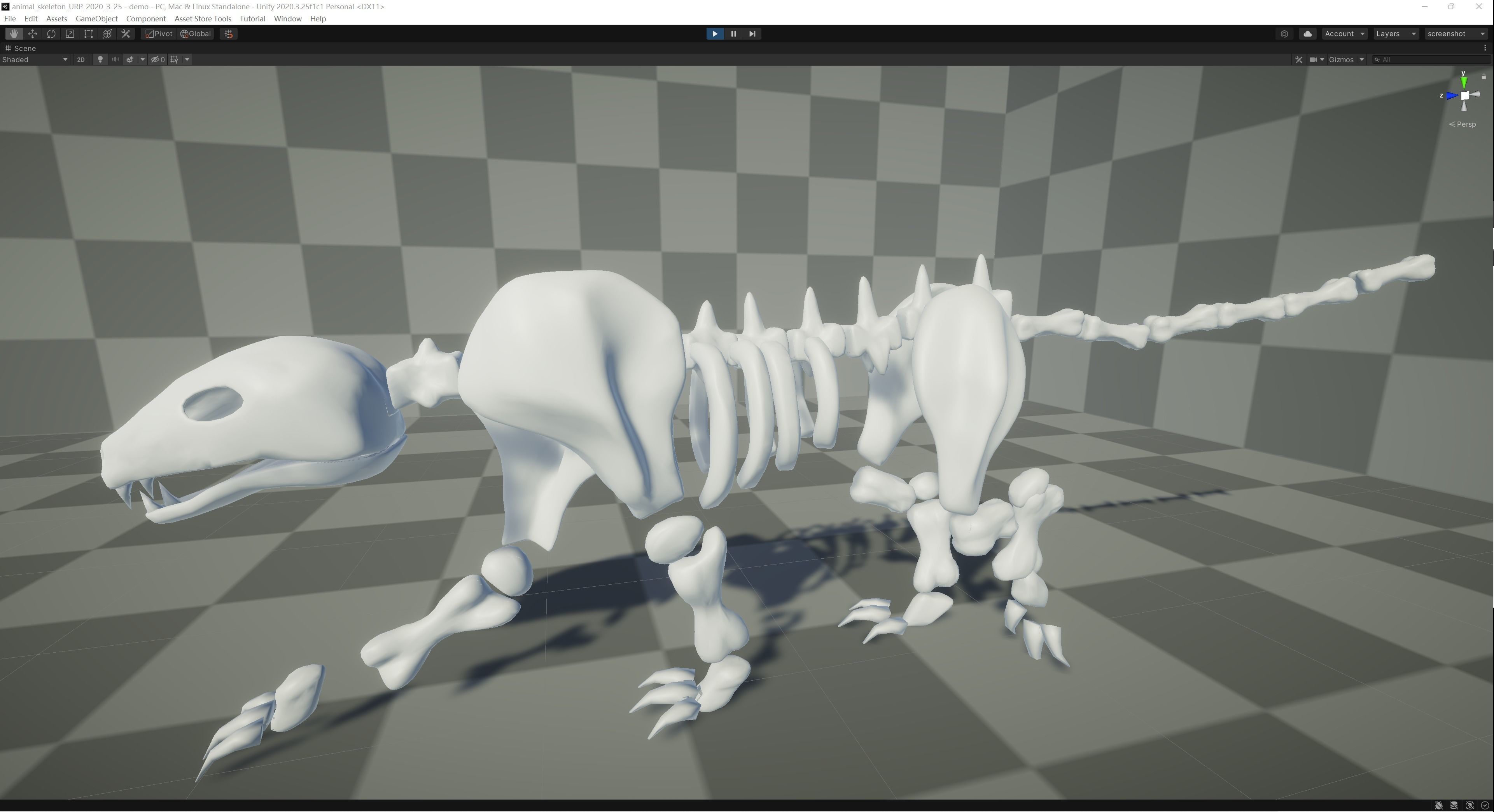 Leopard Skeleton Low-poly 3D model_5