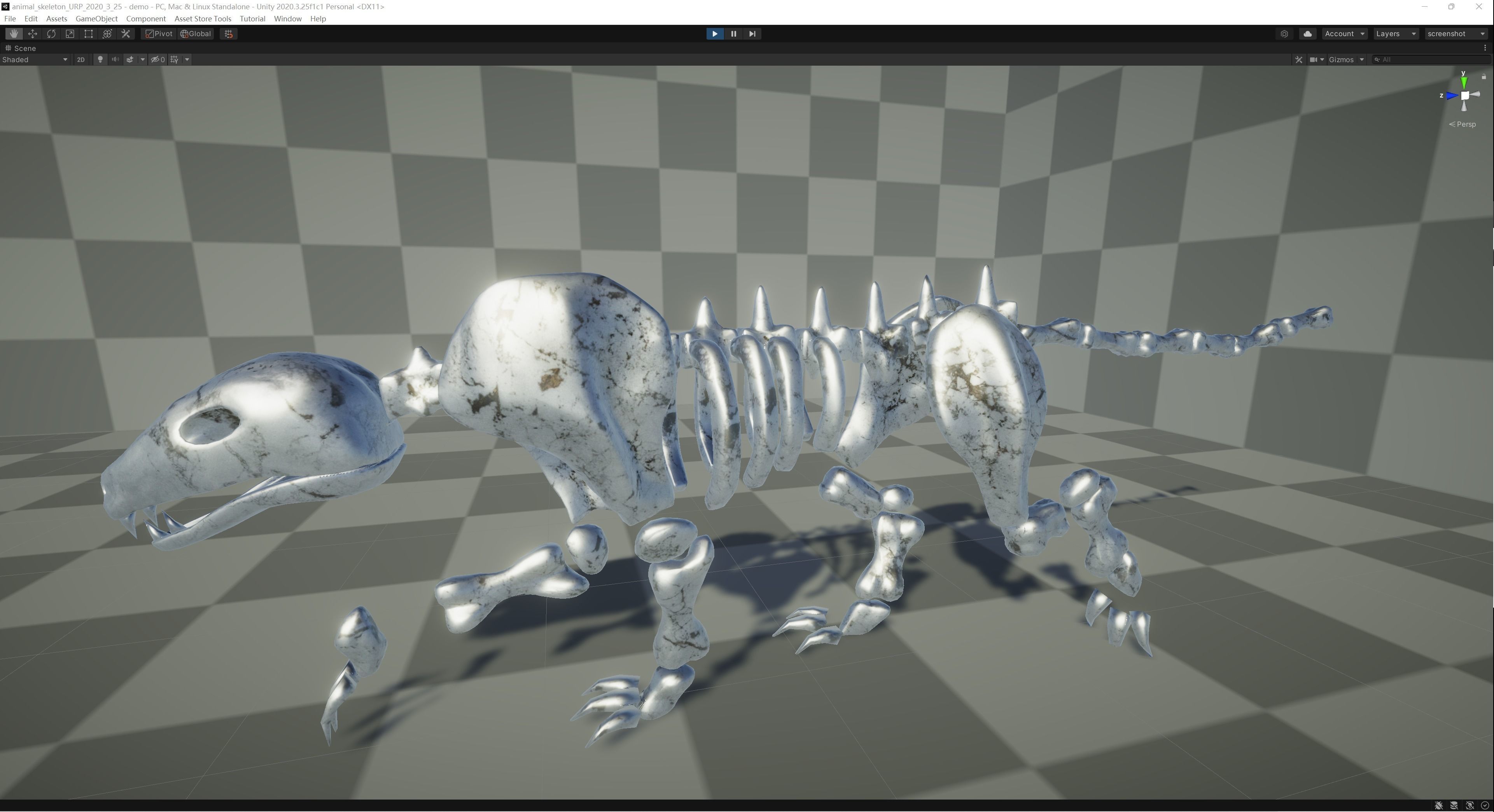 Leopard Skeleton Low-poly 3D model_3
