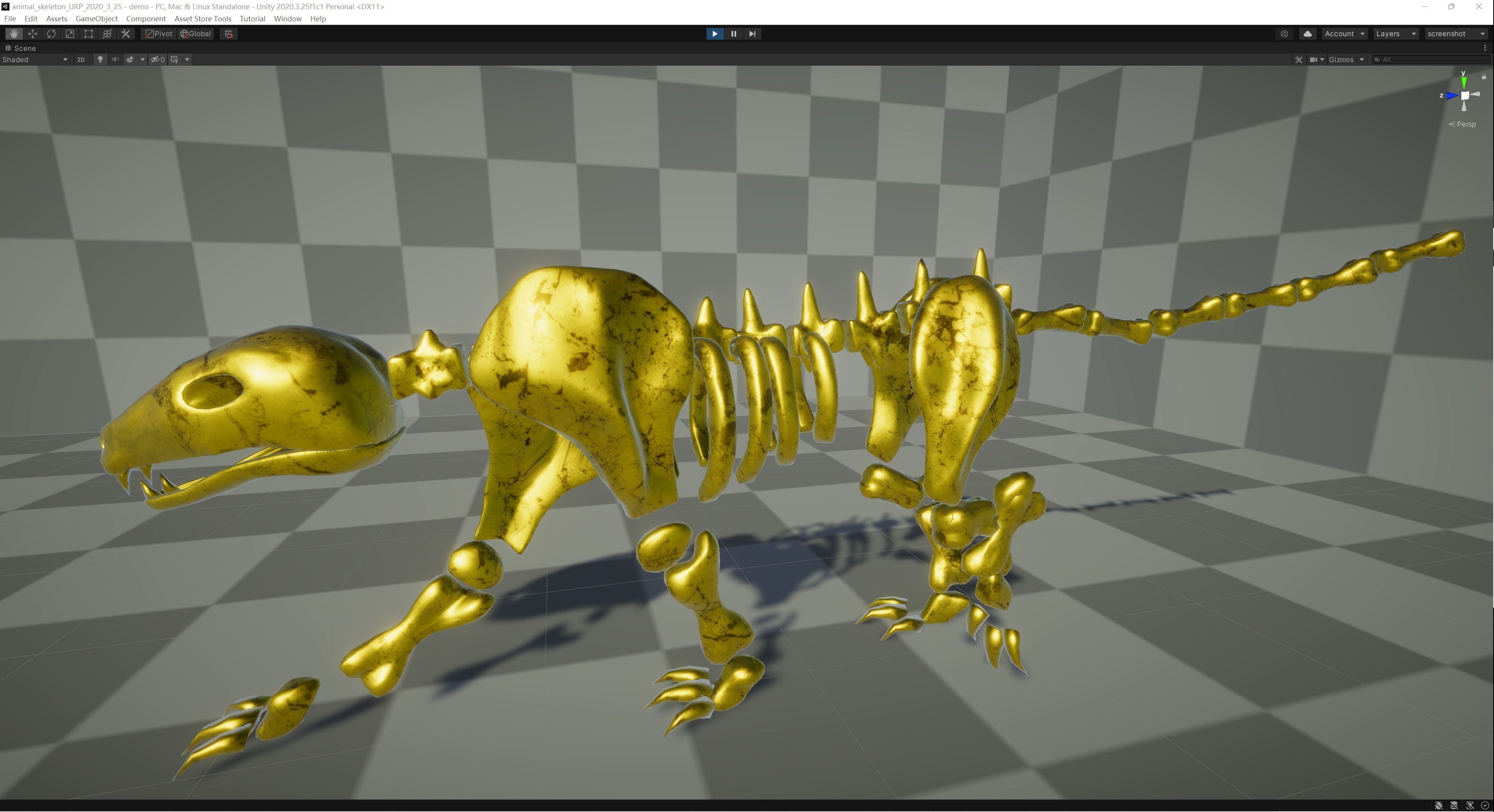 Leopard Skeleton Low-poly 3D model_4