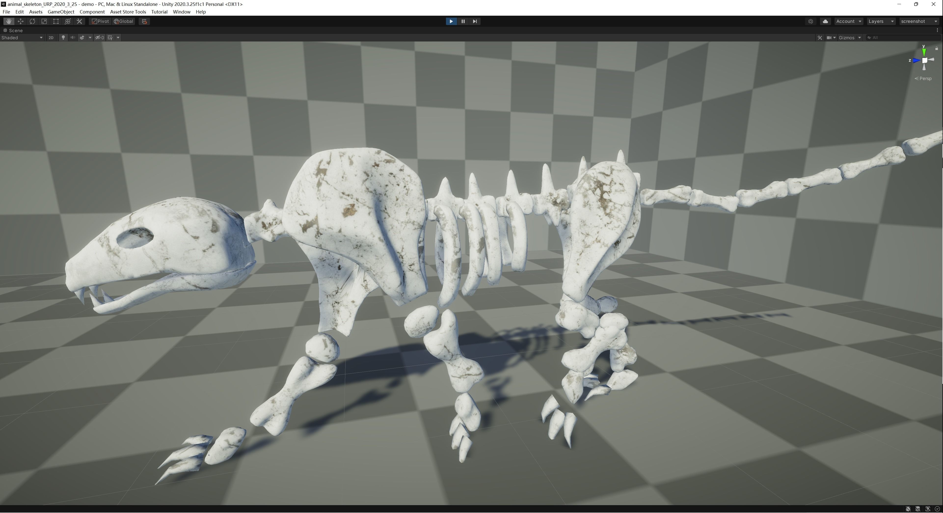 Leopard Skeleton Low-poly 3D model_2