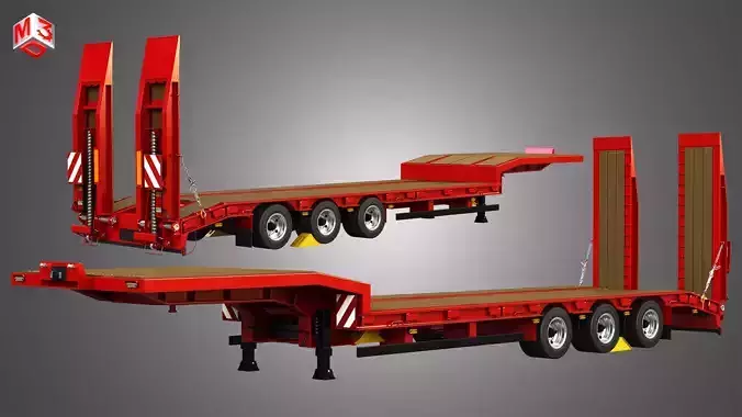 Schwarzmuller Trailer - 3-Axle Low Loader 3D model