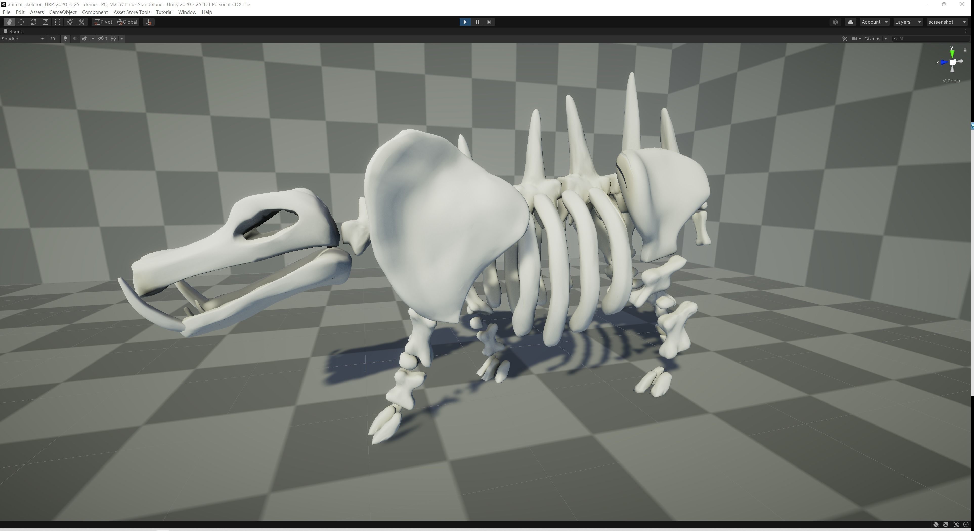 Hippo Skeleton Low-poly 3D model_5