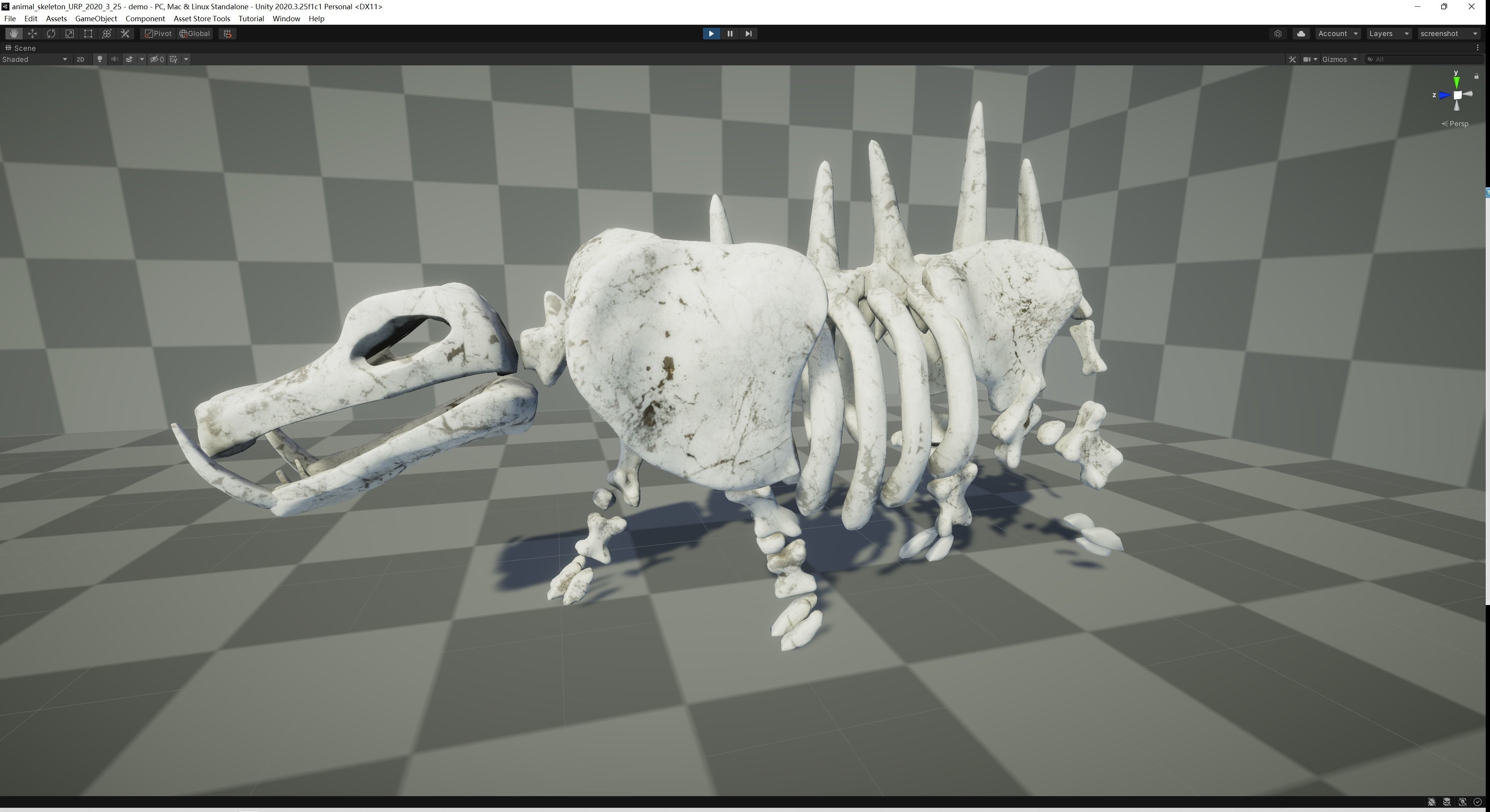 Hippo Skeleton Low-poly 3D model_2