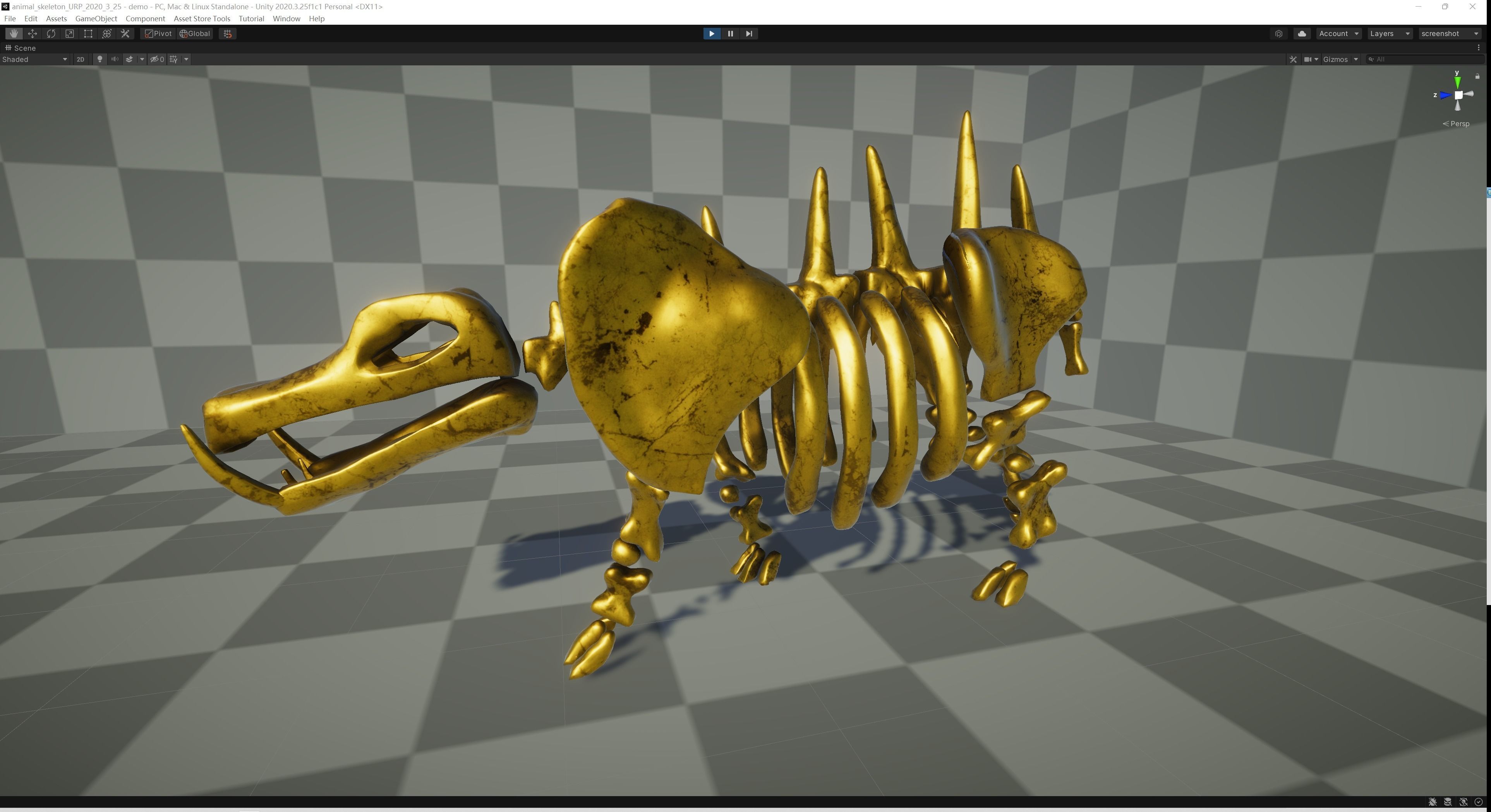 Hippo Skeleton Low-poly 3D model_4