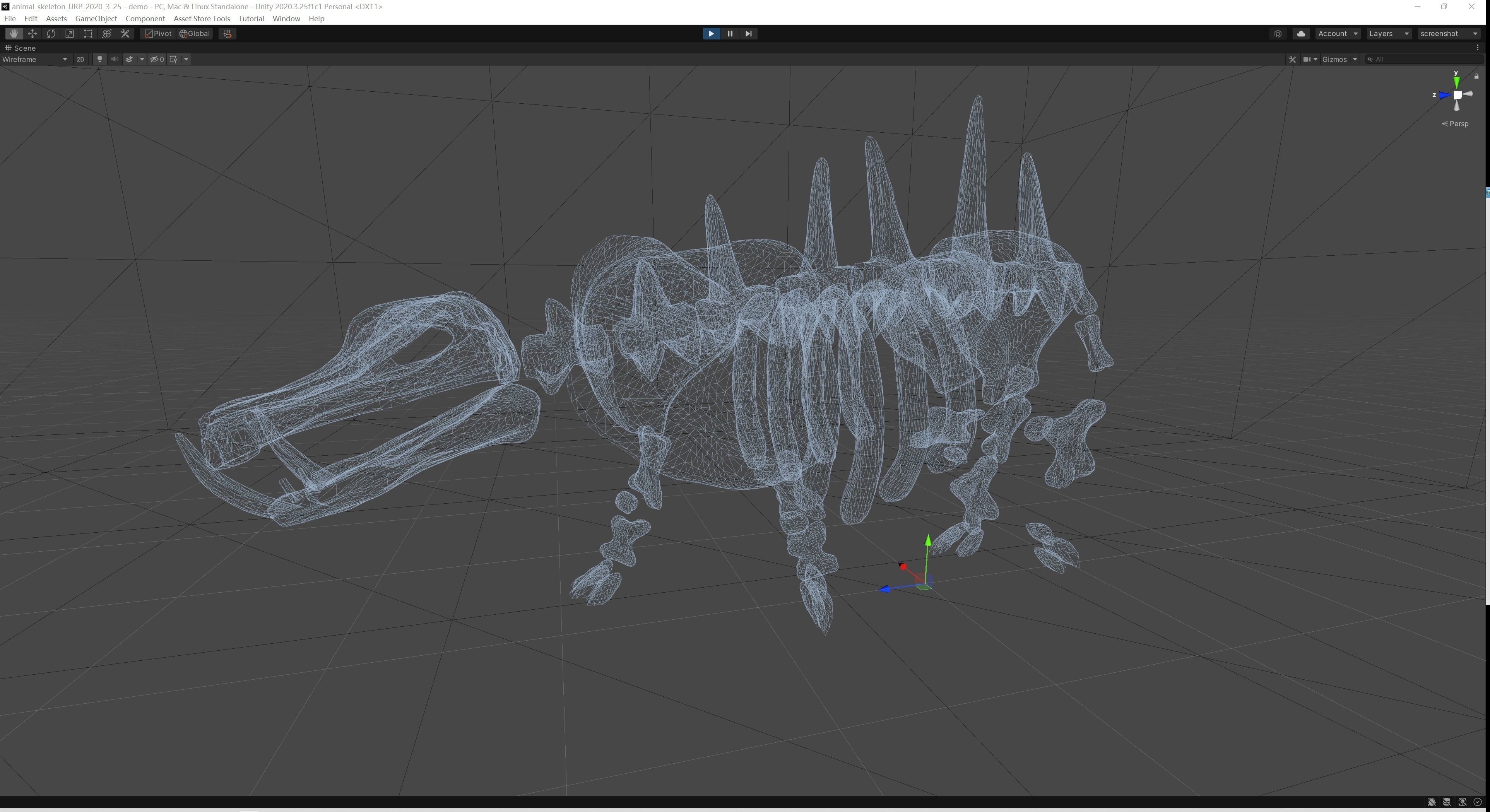 Hippo Skeleton Low-poly 3D model_6