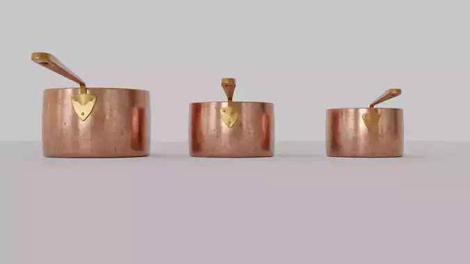Copper Pans - Low Poly PBR
