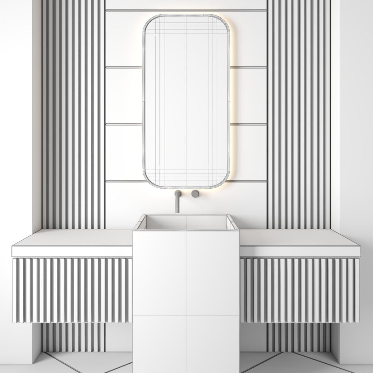 bathroom furniture set 75 3D model_4