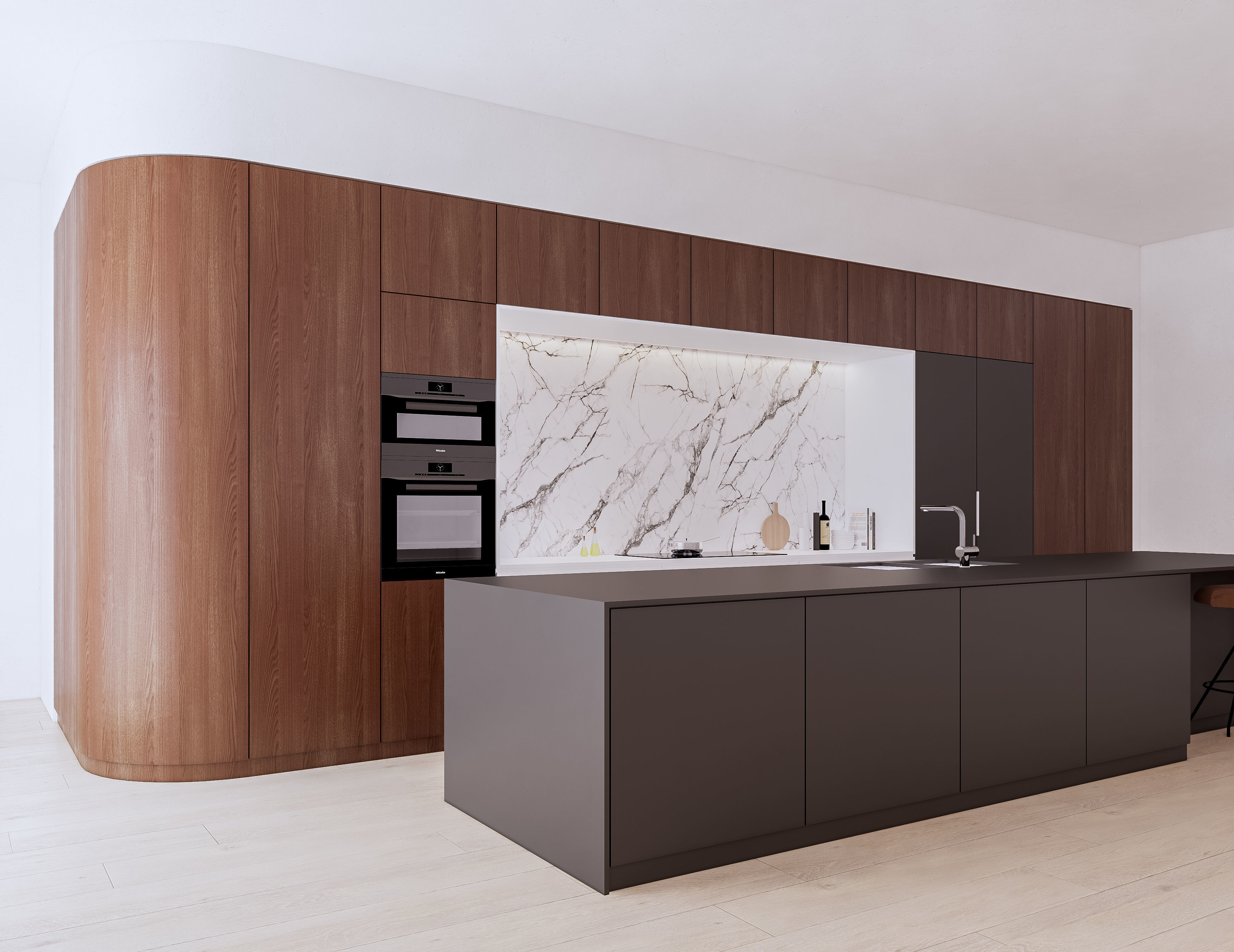 Modern Kitchen Created in Revit 12 Low-poly 3D model_1