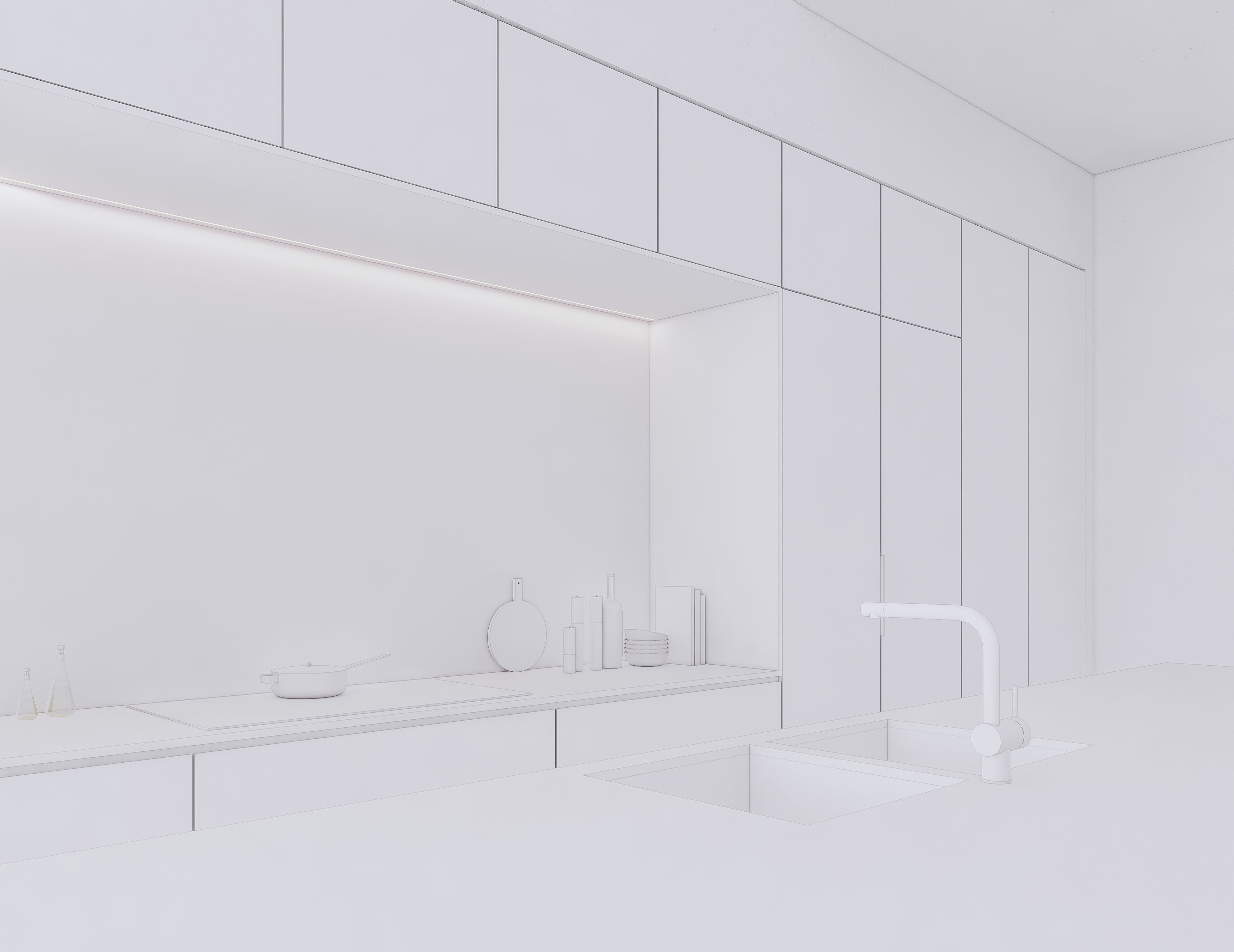 Modern Kitchen Created in Revit 12 Low-poly 3D model_17