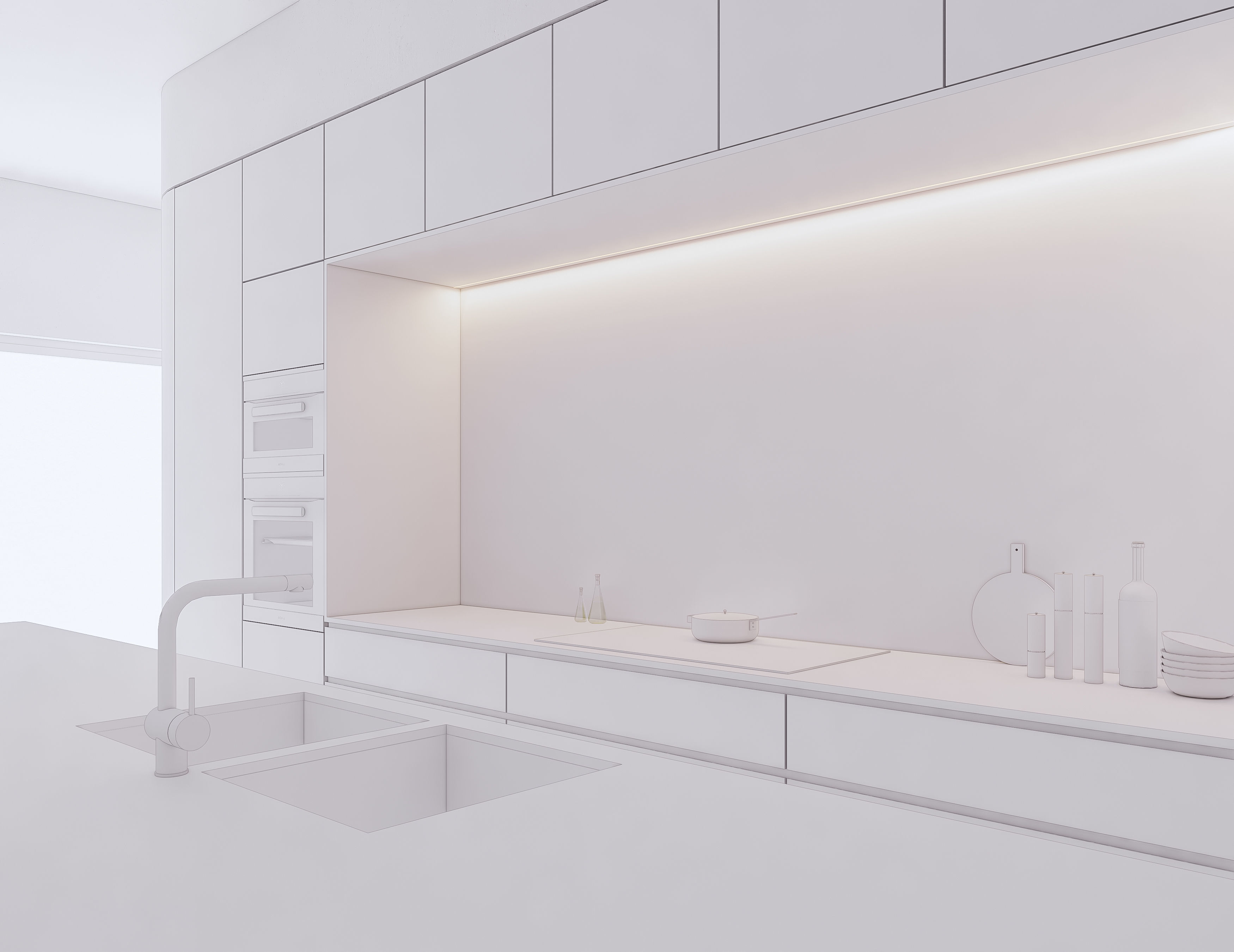 Modern Kitchen Created in Revit 12 Low-poly 3D model_16