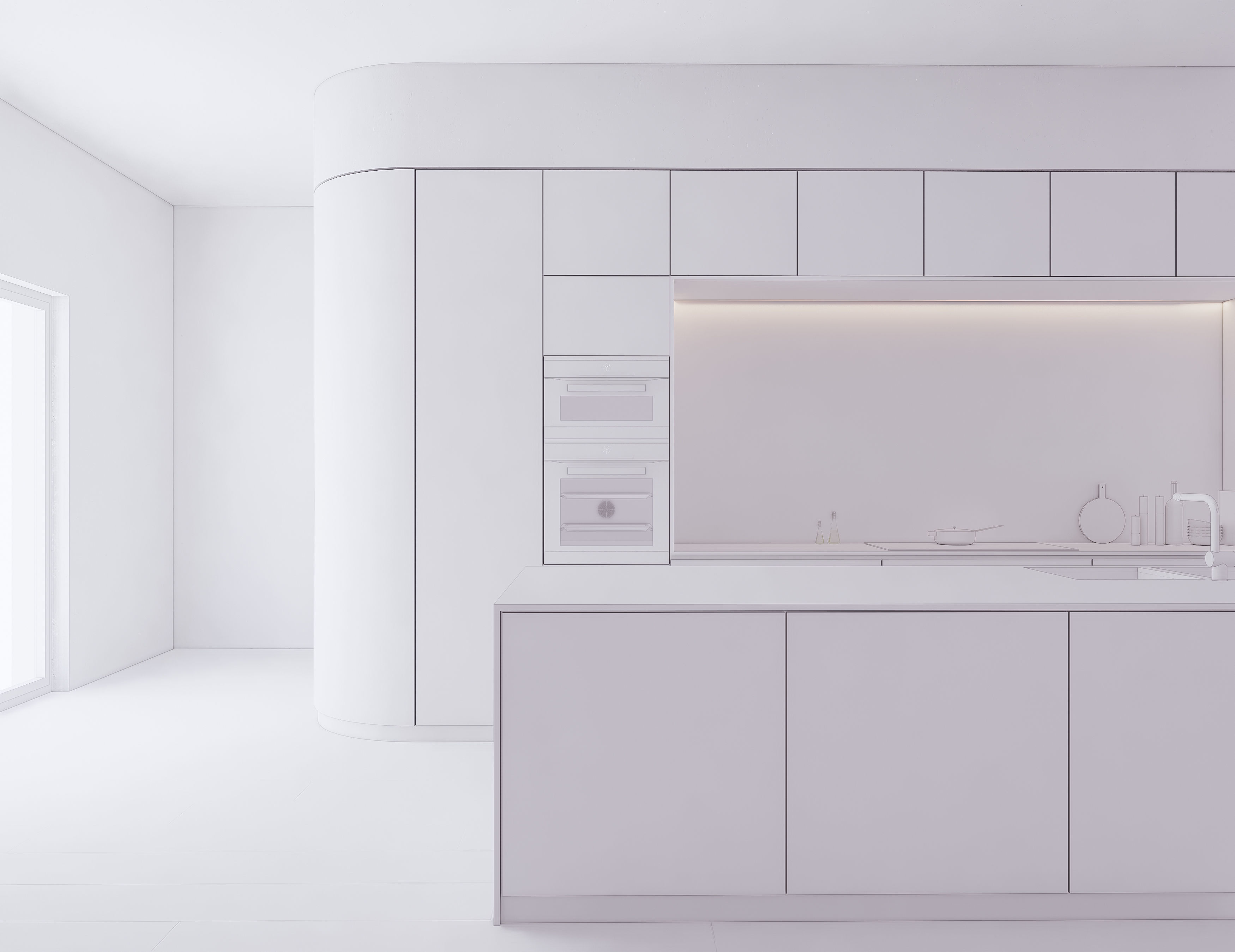 Modern Kitchen Created in Revit 12 Low-poly 3D model_15
