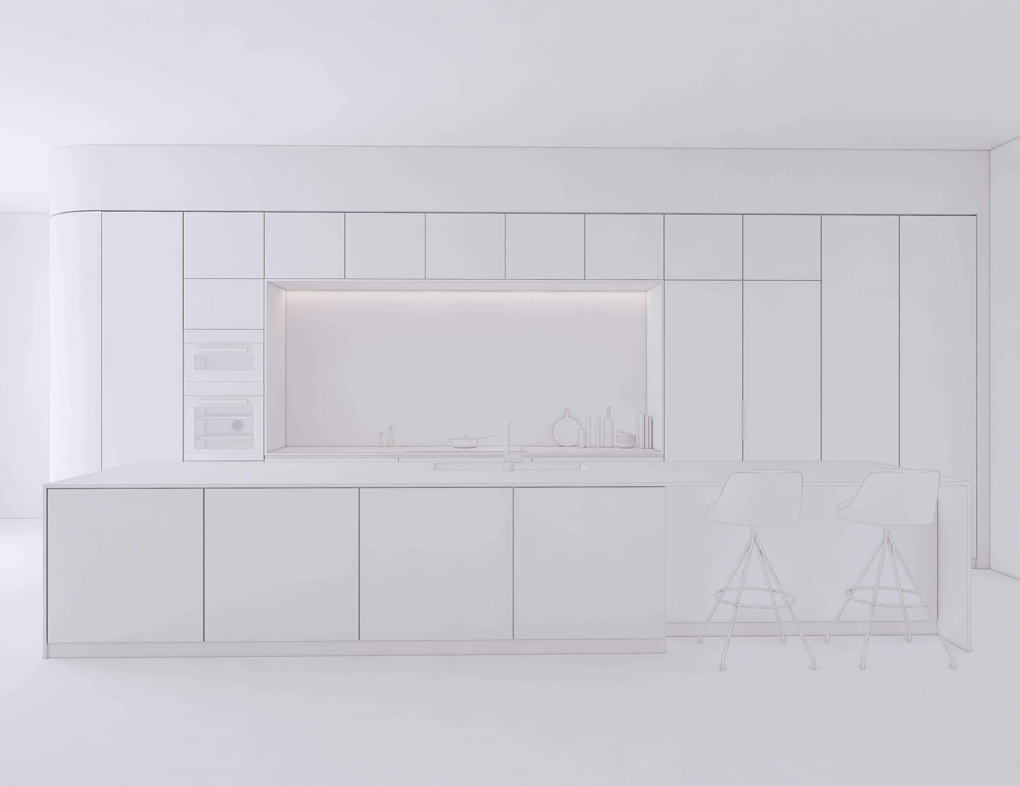 Modern Kitchen Created in Revit 12 Low-poly 3D model_10