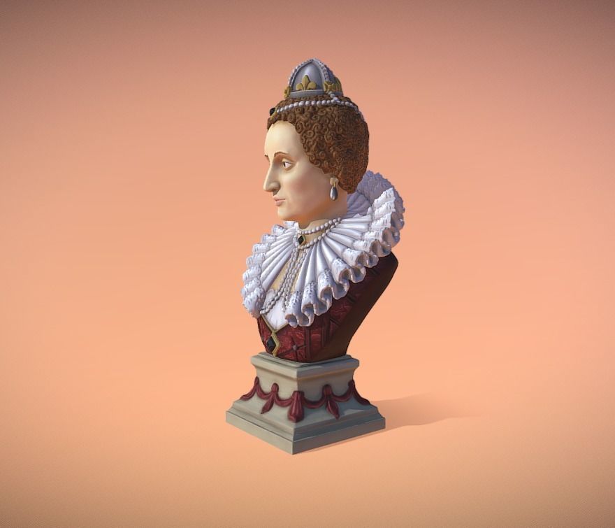 Busto of Elizabeth I of England 3D print model_2