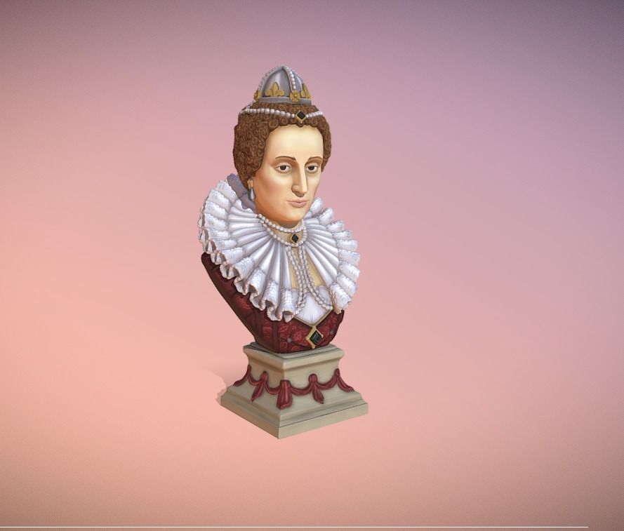 Busto of Elizabeth I of England 3D print model_3