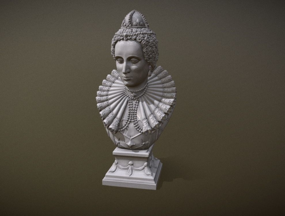 Busto of Elizabeth I of England 3D print model_7