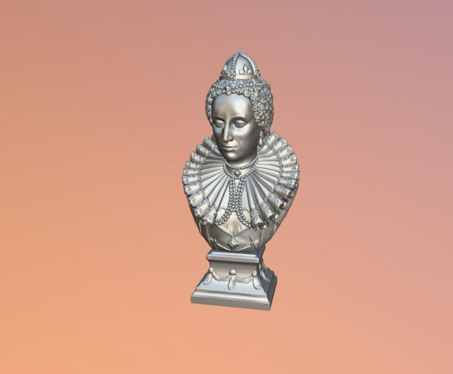 Busto of Elizabeth I of England 3D print model_5