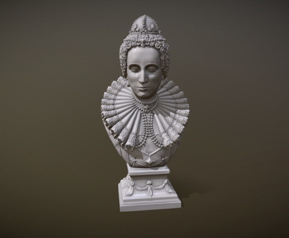 Busto of Elizabeth I of England 3D print model_8