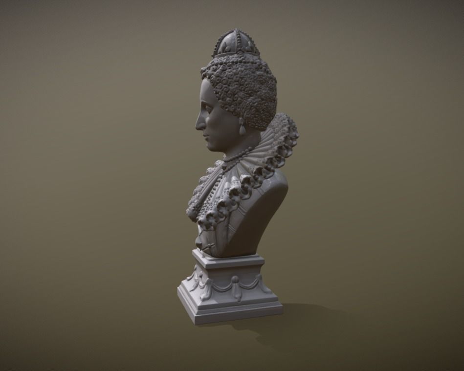 Busto of Elizabeth I of England 3D print model_9