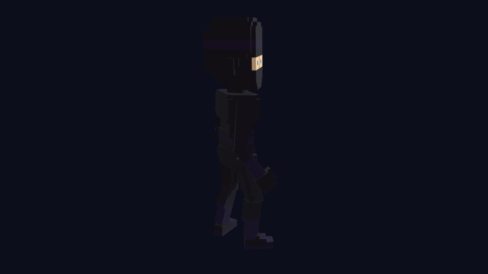 Ninja Character - 3D Voxel Model Free low-poly 3D model_4