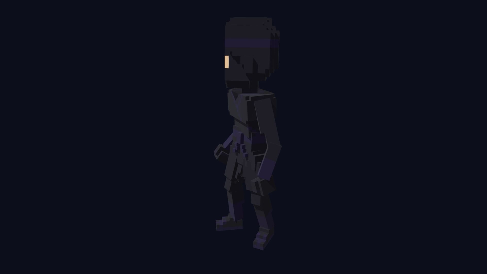 Ninja Character - 3D Voxel Model Free low-poly 3D model_2