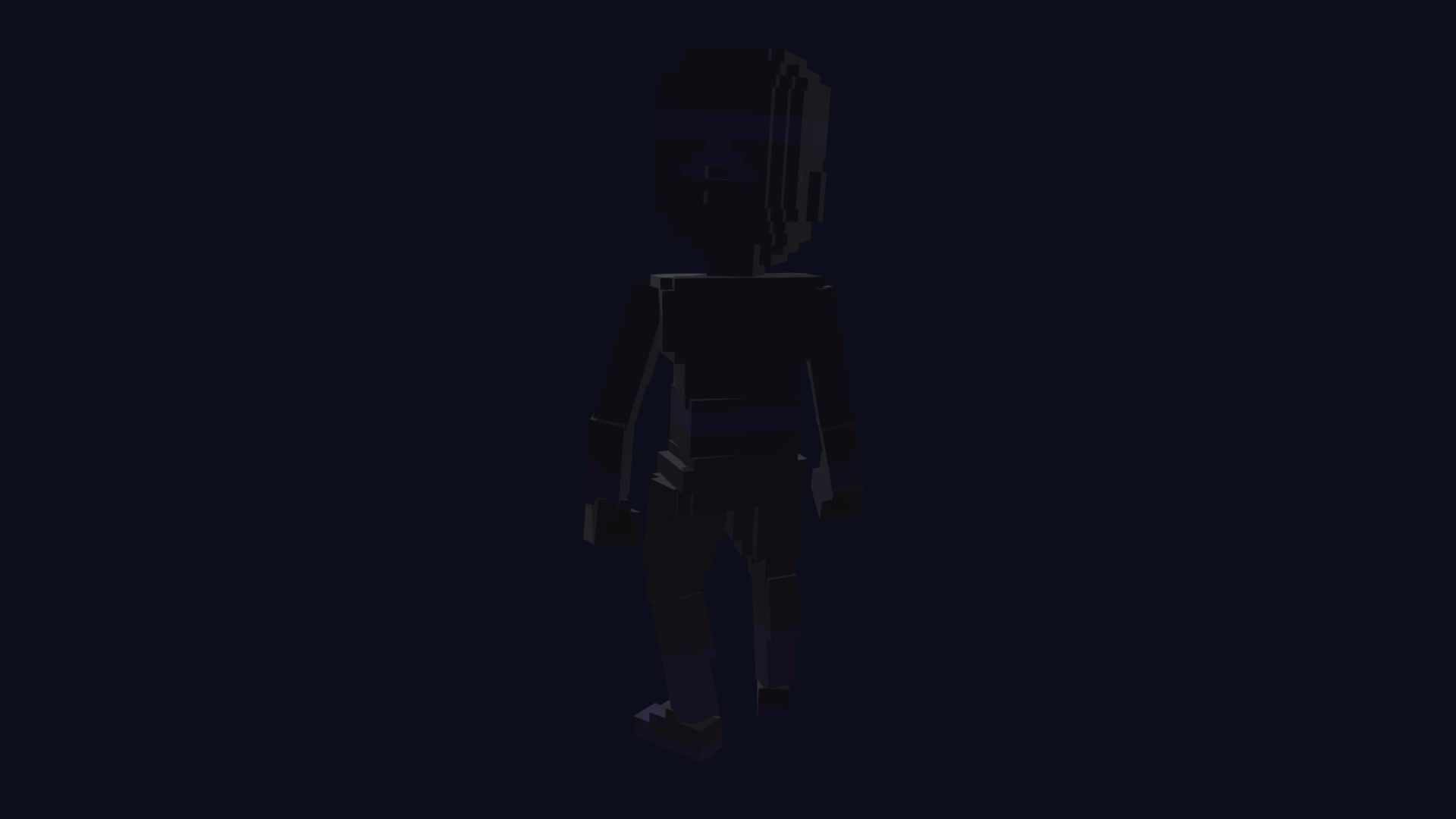 Ninja Character - 3D Voxel Model Free low-poly 3D model_3