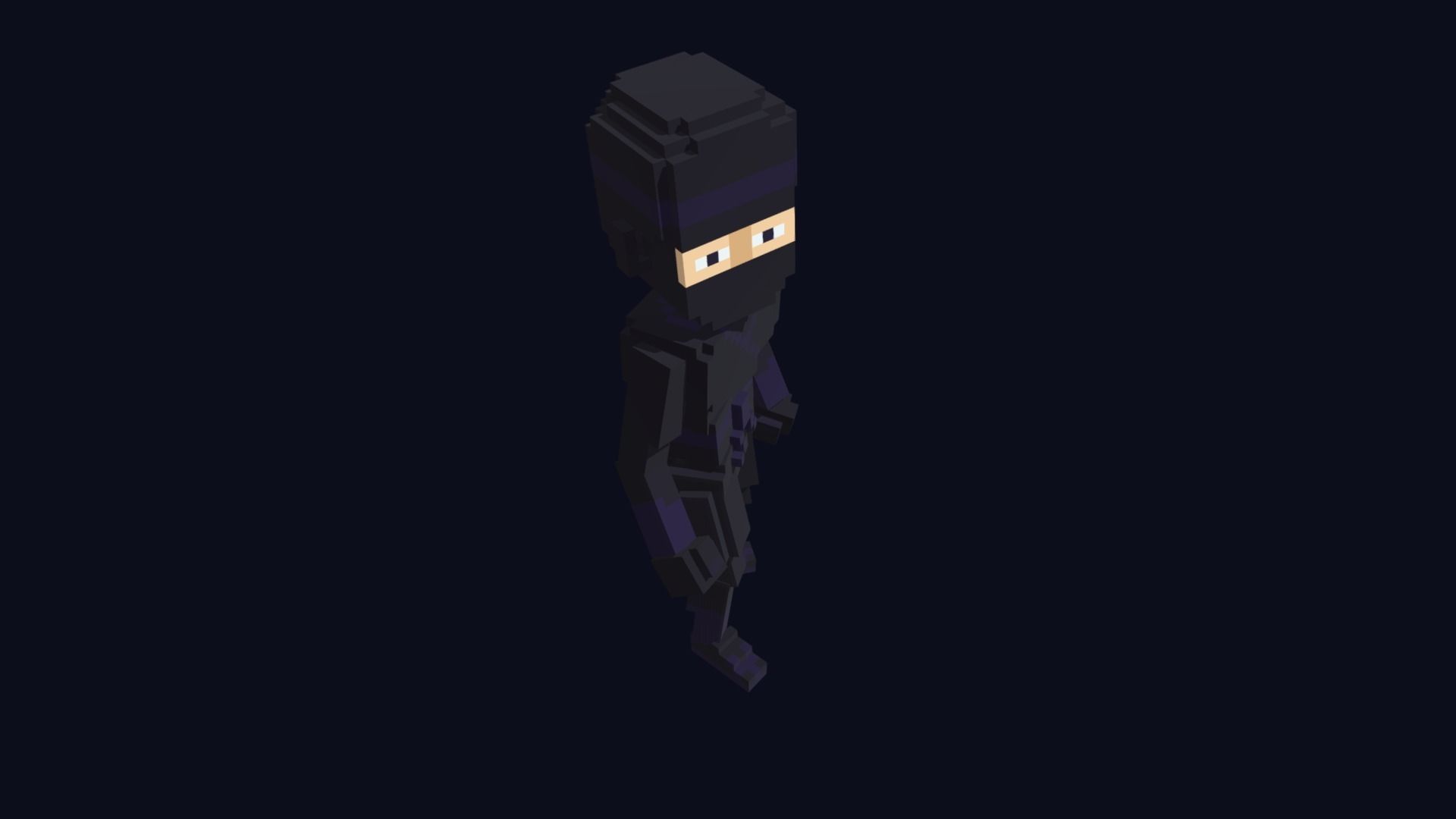 Ninja Character - 3D Voxel Model Free low-poly 3D model_5