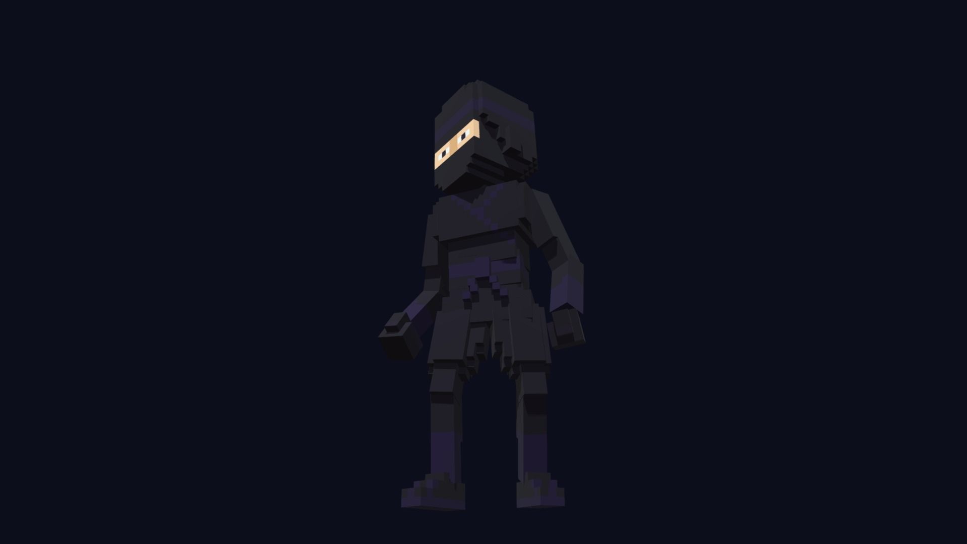 Ninja Character - 3D Voxel Model Free low-poly 3D model_8
