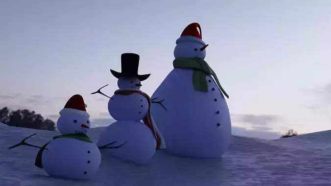 SNOWMAN Low-poly 3D model