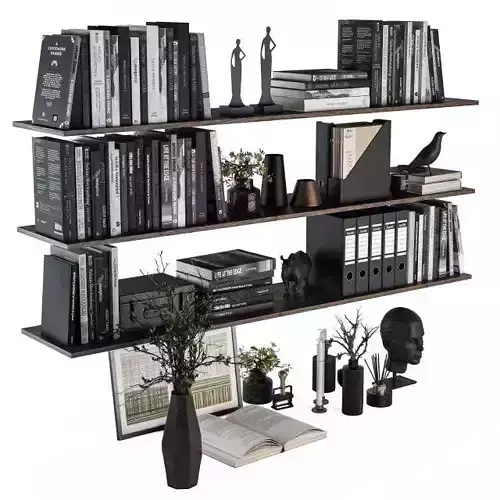Black Decorative set on shelves