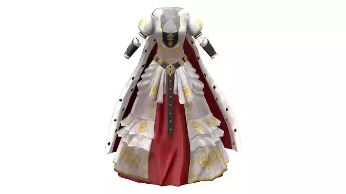 Medieval Royal Quin Dress Outfit With and Without Cape